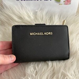 Michael Kors Black Card wallet with Gold Accents NWOT